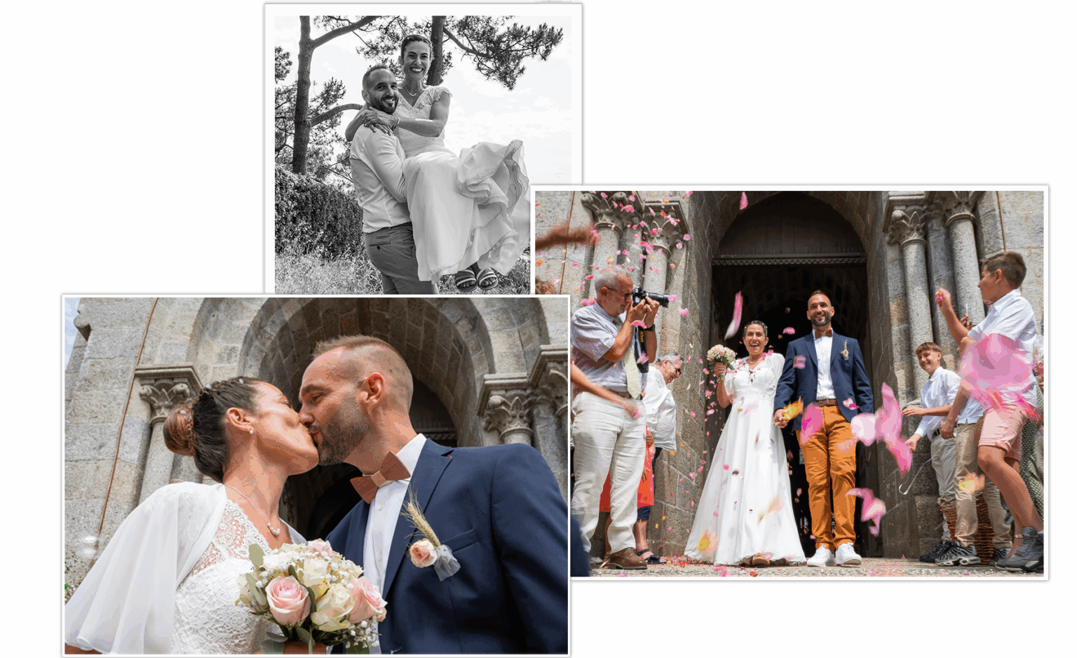 Plusieurs photos d'un mariage